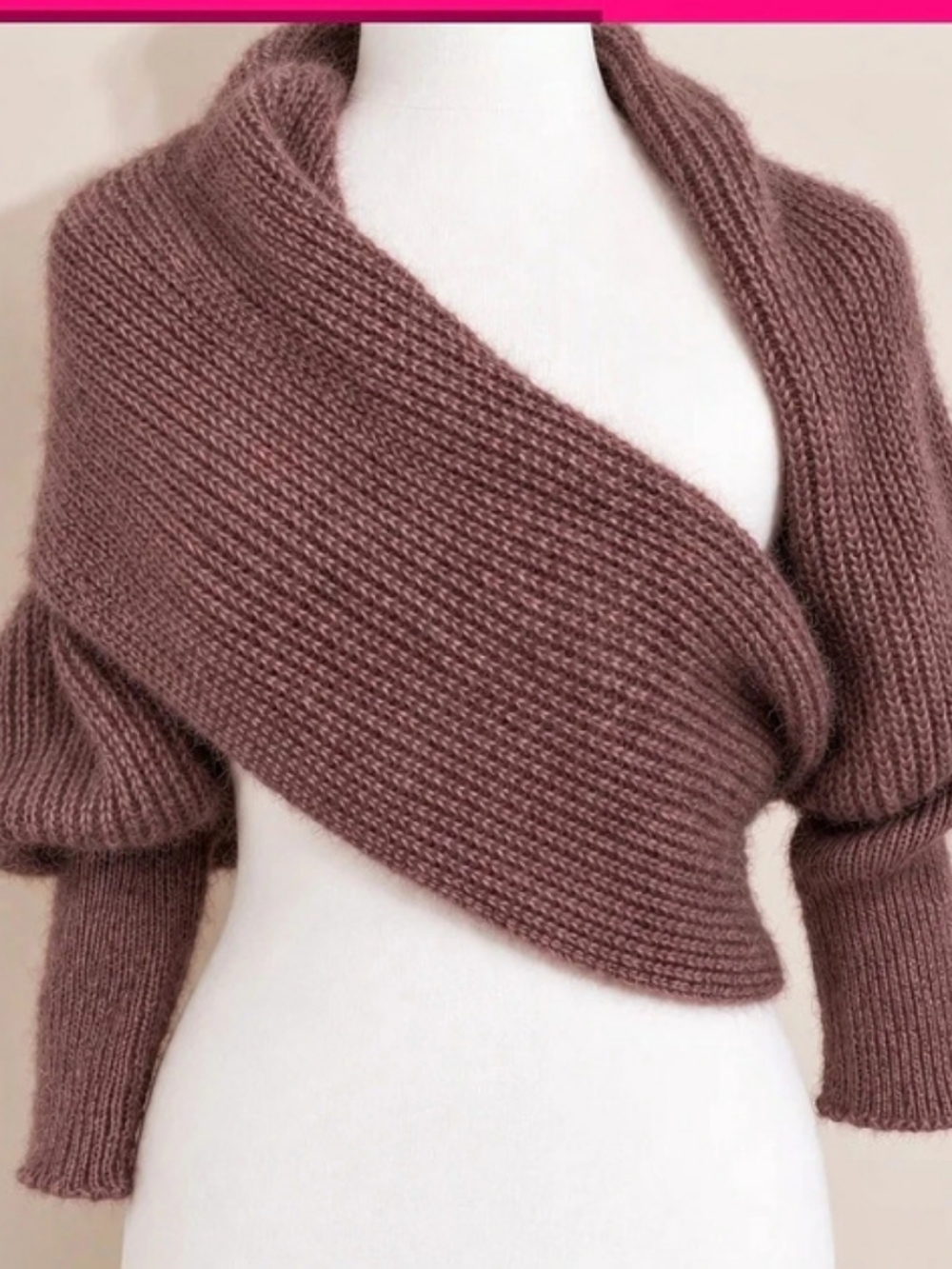 Scarf With Sleeves - Plum Brown Soft Brushed NWT